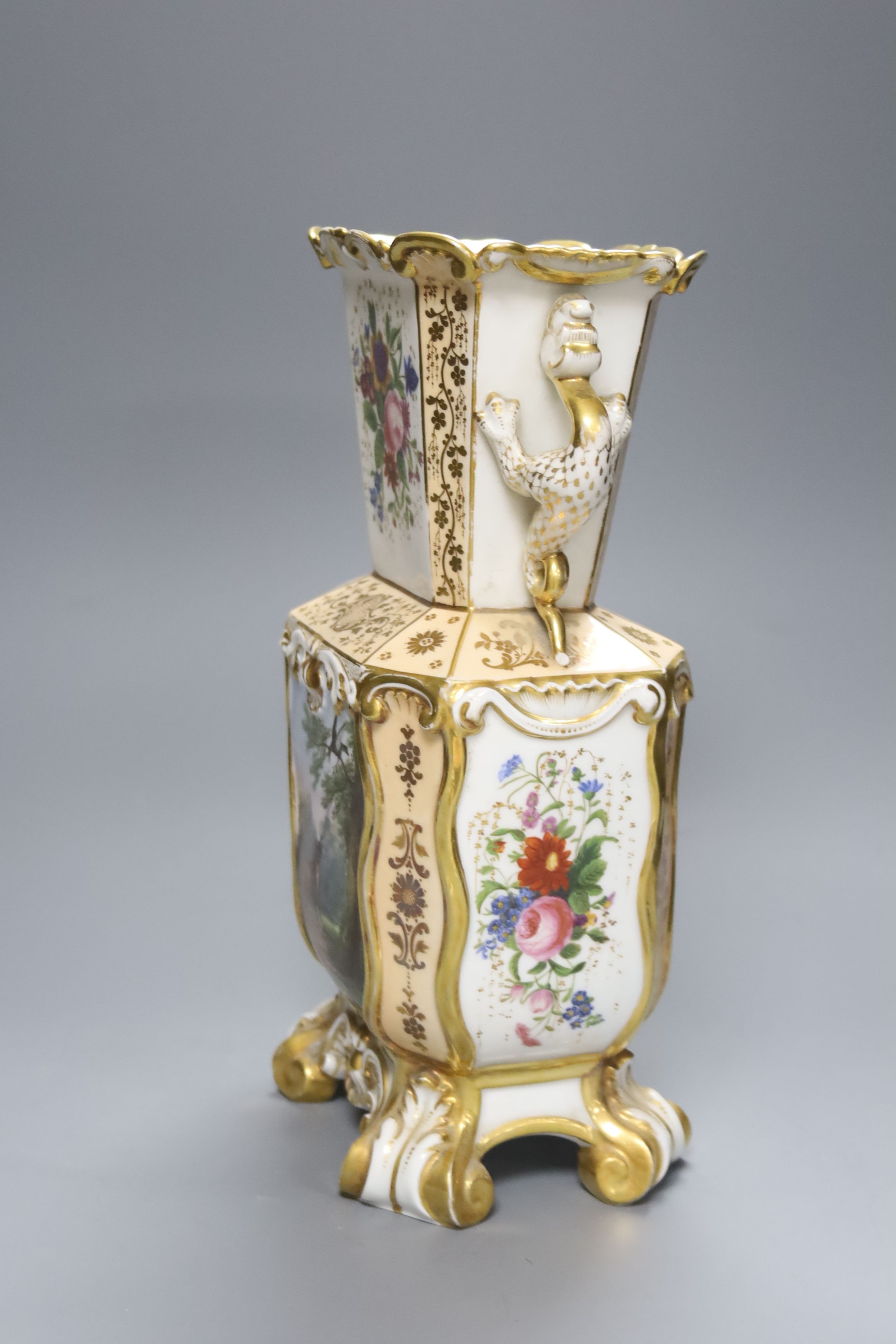 A 19th century French porcelain vase, height 31cm